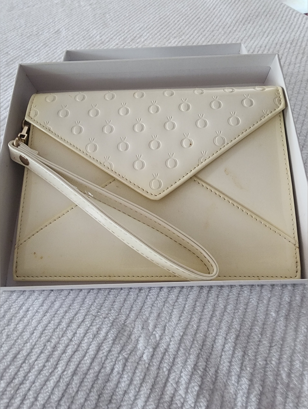 Pandora Cream Envelope Wristlet Clutch